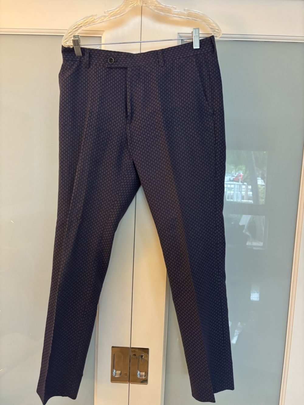 Paisley & Gray Navy Micro-Pattern Men's Dress Pants